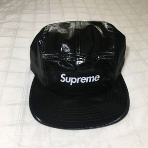 Supreme five panel hat black